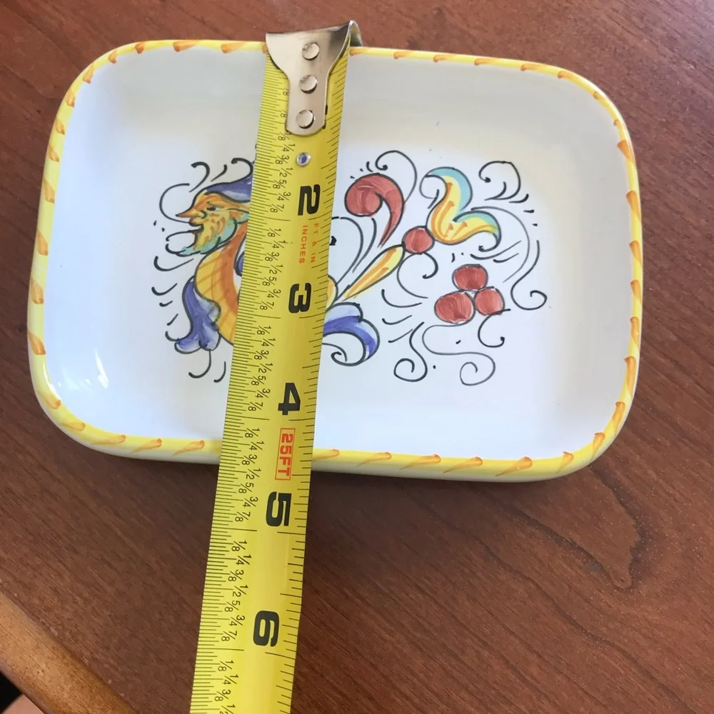 Williams Sonoma Raffaellesco Hand Painted Italian Art Pottery Rectangula…